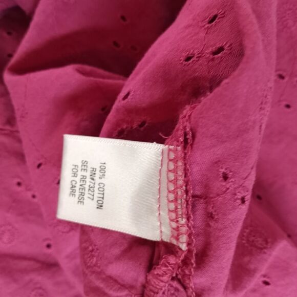 Sonoma Life Style M Raspberry Eyelets Shortsleeves Women's Top - Picture 6 of 6
